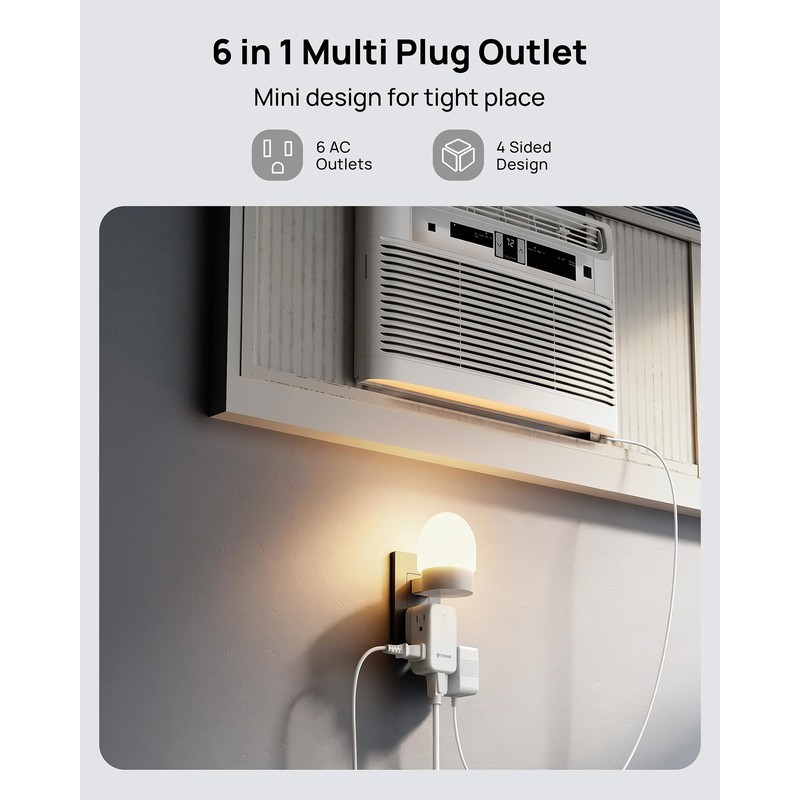 TROND Wall Outlet Extender 2 Pack - Multi Plug Splitter