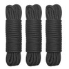 Cotton Rope, 3 Pack 32 feet 10m Black Soft Rope