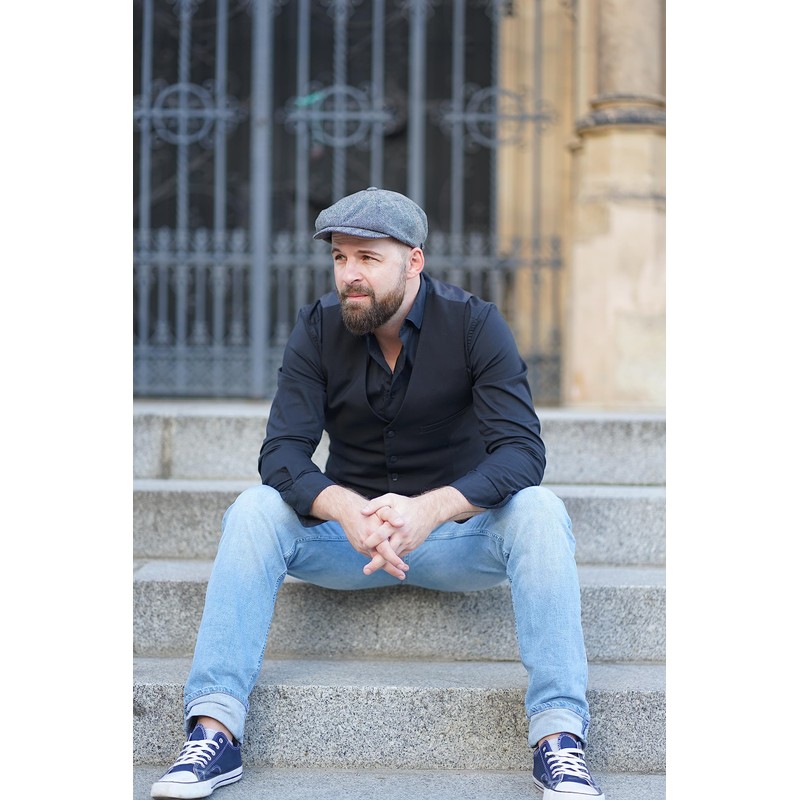 WEROR WEROR-10.1 Men's & Women's Flat Cap - grey/black