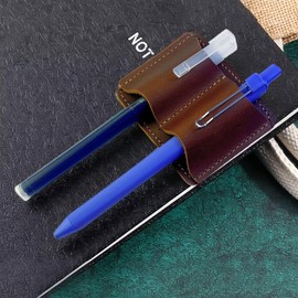 GHYTRIGEN Pen Holder for Notebook, Upgraded Leather Pen Holder, Excellent Pen Loop Holder for Notebook, Teacher Supplies for Classroom and kids Desk Organizer Accessories (light brown)