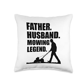 Funny Lawn Mowing Design For Father Men Lawn Care Yard Mower Throw Pillow