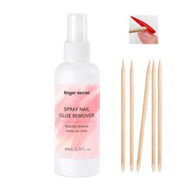 Spray Nail Glue Remover Debonder 2FL.OZ for Press on Nails kit with 5pcs sticks Easily & Quickly Remove Acrylic Fake Nail Tips Fake Nails Remover Press Remover Nail Solid Nail Glue