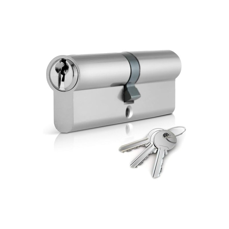 Chrome 45/55 Euro Cylinder Lock (100mm), Euro Door Barrel Lock
