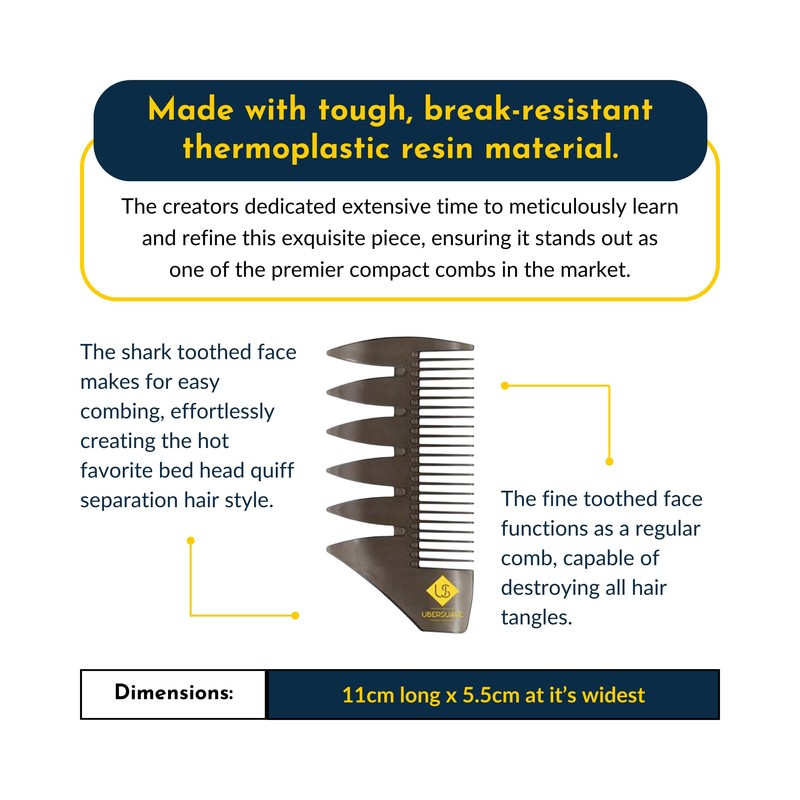Ubersuave | Luxury Shuriken Plastic Comb | Designed For Men's