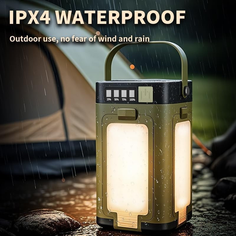 Outdoor Foldable LED Camping Lantern, Rechargeable Camping Light with Solar