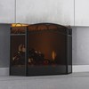 Fire Beauty Fireplace Screen 3 Panel with Handles Wrought Iron