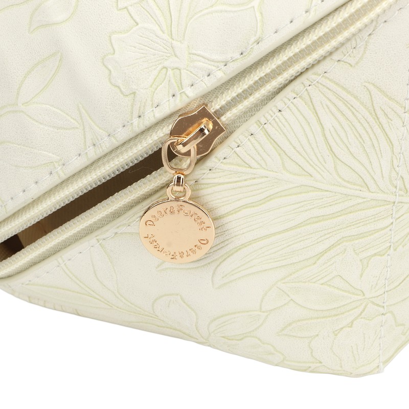 Makeup Cosmetic Bag Large Capacity Embossed Pattern Multifunctional Divider PU