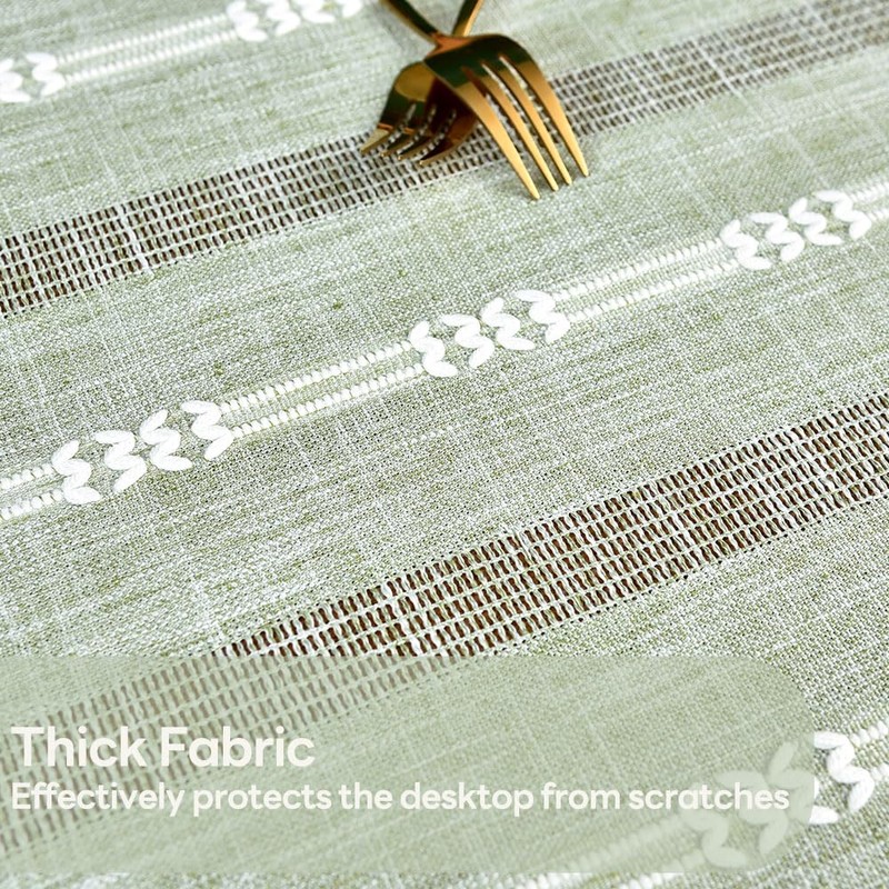 Yofori Heavy Duty Cotton Linen Table Cloth for Rectangle Table