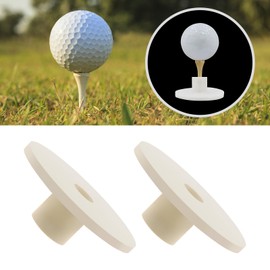 YINETTECH 5pcs Golf Rubber Pad Holders Golf Ball Rubber Tees 56x21mm for Outdoor Golf Courses Indoor Batting Mats Off White Golf Training Aids