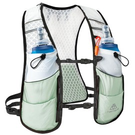 Haimont Hydration Vest Running Pack with 2 Soft Flasks, 5L Running Vest for Women Men, Adjustable Hydration Vest Backpack for Hiking Marathon Race Backpacking, L, Green