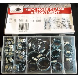 Goliath Industrial Tool 40pc GOLIATH INDUSTRIAL HCA40 STEEL HOSE CLAMP ASSORTMENT WORM DRIVE