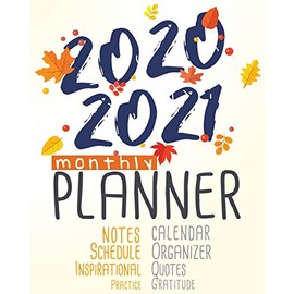 2020-2021 Monthly Planner: Blue Sky 8x10inch 2 Years Monthly Planner Calendar Schedule Organizer From January 1,2020 to December 31,2021 (24 Months ... With Holidays and Motivational Quotes