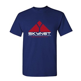 The Goozler Skynet Artificial Intelligence Cyborg Movie - Mens Cotton T-Shirt, M, Navy