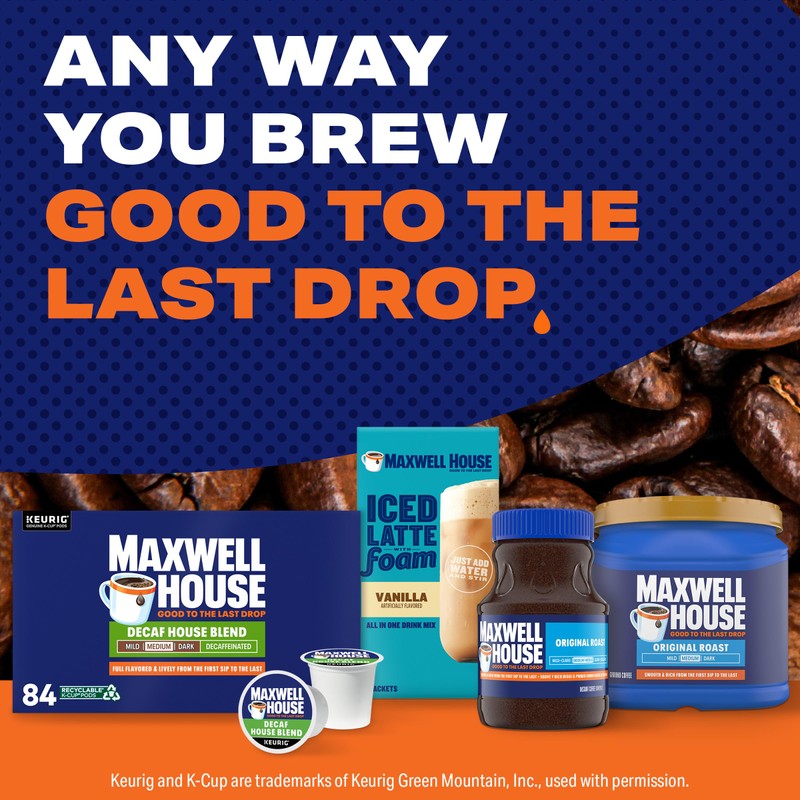 Maxwell House Decaf House Blend Medium Roast K-Cup Coffee Pods,