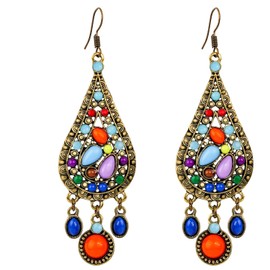 Zylsic Long Boho Dangle Drop Earrings for Women, Dangling Colorful Earrings