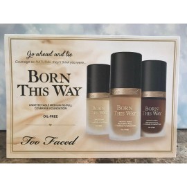 TOO FACED Born This Way Foundation 3-Shade Sample Card SNOW * LIGHT BEIGE * CHAI