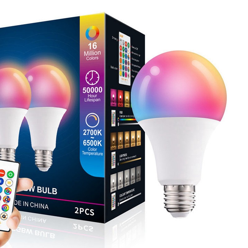 3Pcs LED Bulbs Remote Control Control RGB LED Color Changing