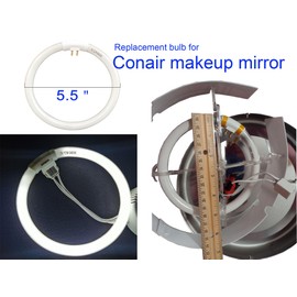 Goandwin 12W T4 Replacement Bulb for Conair Makeup Mirror, 5.5’’ Circular Fluorescent Lamp