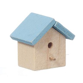 International Miniatures Dollhouse Miniature Little Blue Roofed Birdhouse!!!
