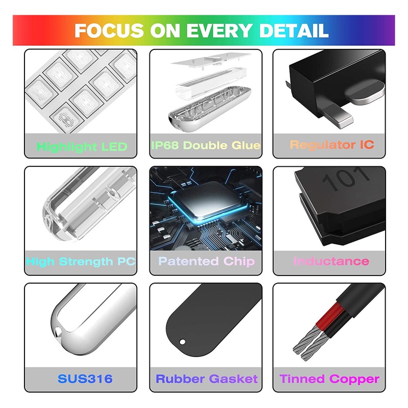 Marine Led Underwater Lights Waterproof Boat Lamp for Yachts Marines