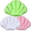 3 Pieces Inflatable Bath Pillow with Suction Cups, Terry Cloth