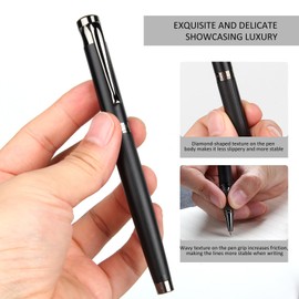 BOCIYER Liquid Ink Rollerball Pens - Nice Pens for Bullet Journal and Office Supplies - Fine Line, Luxury Pen Gift Box for teacher gifts，gifts for men&women(Black)