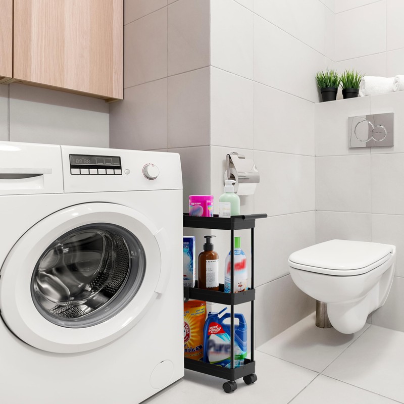 Simple Houseware 3-Tier Slim/Narrow Storage Cart with Handle, 5.5'' Wide