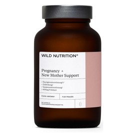 WILD NUTRITION Food-Grown® Pregnancy Vitamins for Women, Postnatal Vitamins for Nausea, for Hormonal Balance and Fatigue, Against Nausea in Pregnancy, 90 Capsules