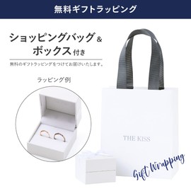 The Kiss SPD350BDM Gift Accessory Blue Diamond Silver Necklace Women's Christmas Anniversary Birthday Wrapping Bag with Box, Silver, Diamond Cubic Zirconia