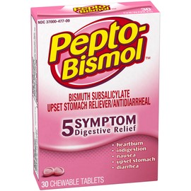 Pepto-Bismol Chewable Tablets Original 30 ea (Pack of 12)
