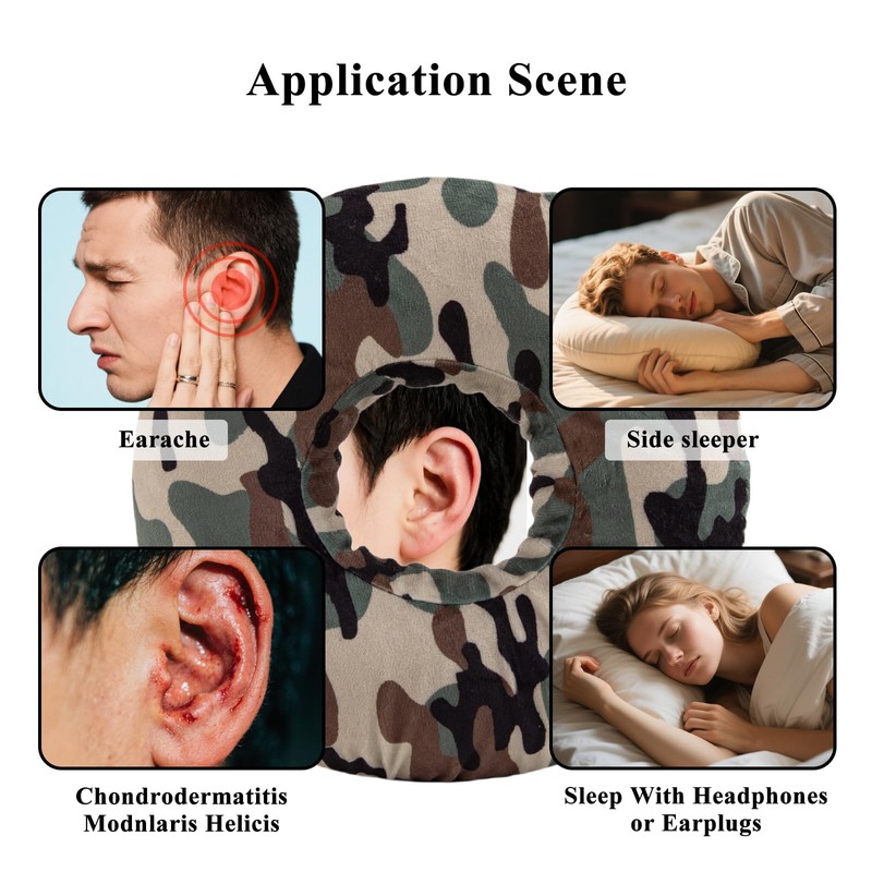 SFBSFL 9'' Ear Piercing Pillow,Donut Pillows,O-Shaped Pillow With An Ear