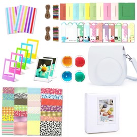 Leebotree Instant Cameras Camera Accessories Compatible with Instax Mini 12 Instant Camera Includes Bag/Album/Frame Sticker/Corner Sticker (Clay White)