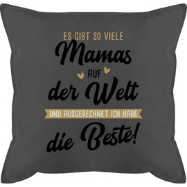 Cushion 50 x 50 cm – "Beste Mama der Welt" – Und ausgerechnet ich Habe die Beste – 50 x 50 cm – Grey – is Mother's Gift Mother Best Mum with Filling Mother's Day Gifts Mum Pillow Gifts for