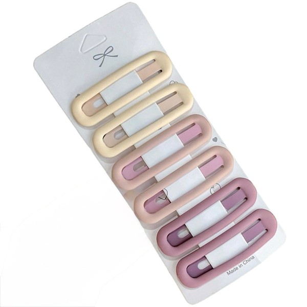 6 Pcs 2.5 Inch Matte Metal Snap Hair Clips Grips