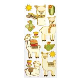 Playhouse Shiny Foil Enamel Effect Sticker Sheet for Crafts, Trading & Collecting - Desert Llamas