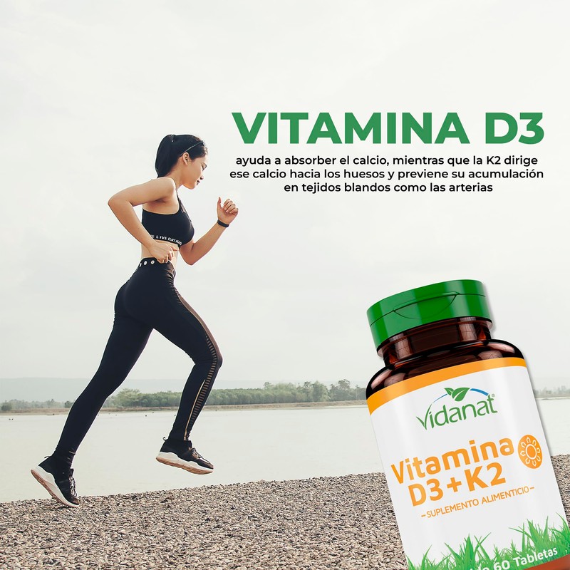 Vidanat Vitamina D3 + K2 60 Tabletas | 30 Servicios