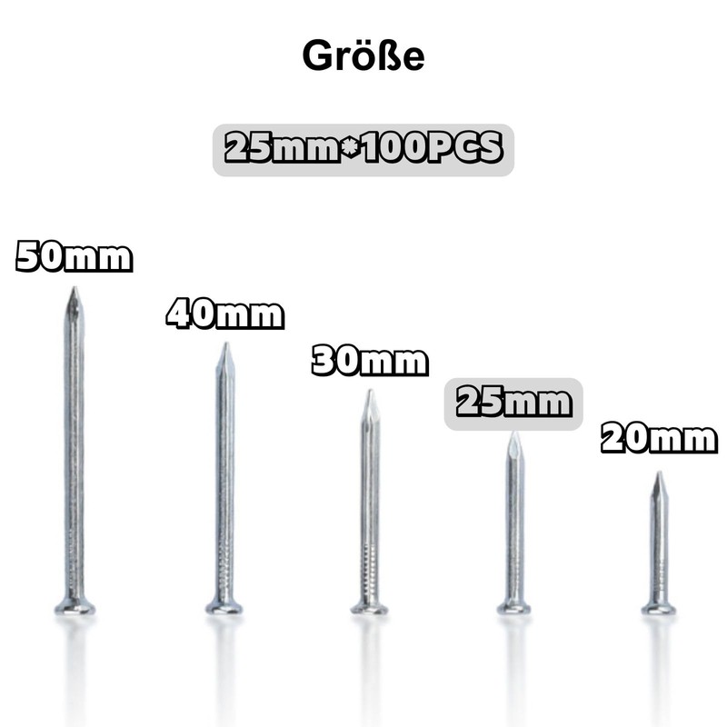 ORTAVA Pack of 100 steel nails, steel nails for use