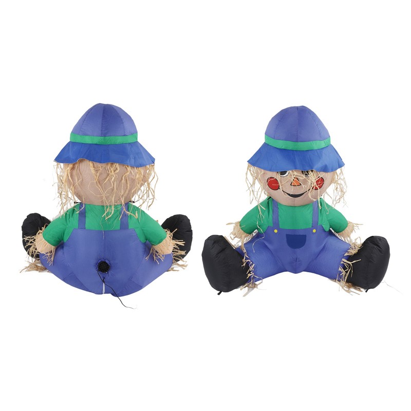Inflatable Boy Decoration Built in LED Light Waterproof Harvest Scarecrow