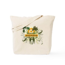 CafePress Palm Tree Bahamas Tote Bag Reusable Natural Beige Canvas Shopping Bag