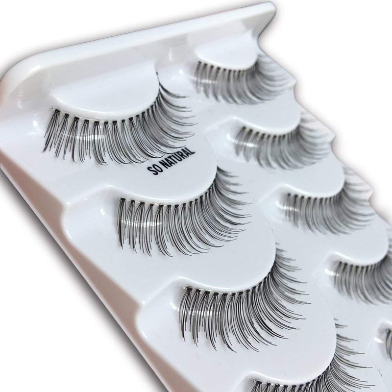 JIMIRE False Eyelashes 110 Lashes Natural Multipack Fake Eyelashes (5
