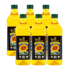 Simply Sunflower All-Natural Sunflower Oil | Non GMO, Gluten-Free, Vegan | Heart Healthy Cooking Oil (6-pack of 32-ounce bottle)