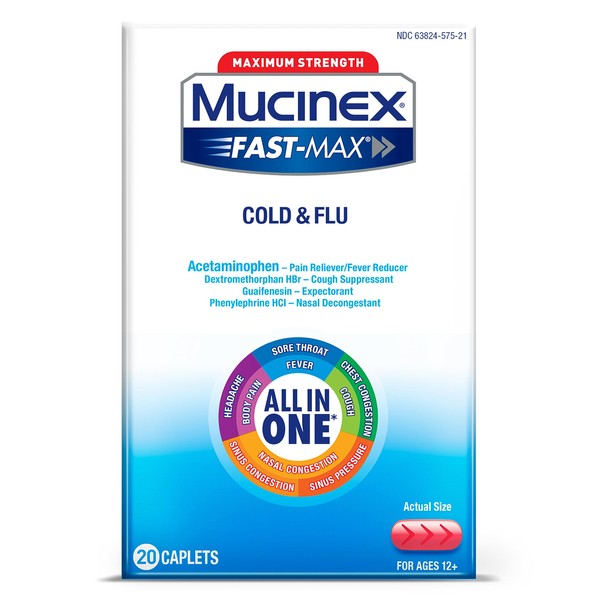 Mucinex Fast-Max Severe Cold Caplets, 20ct