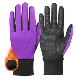 Winter Golf Gloves Women Value 1 Pair Left Hand Right with Warm Grip Performance, Cold Weather Windproof Size Small Medium Large (Purple, Small)