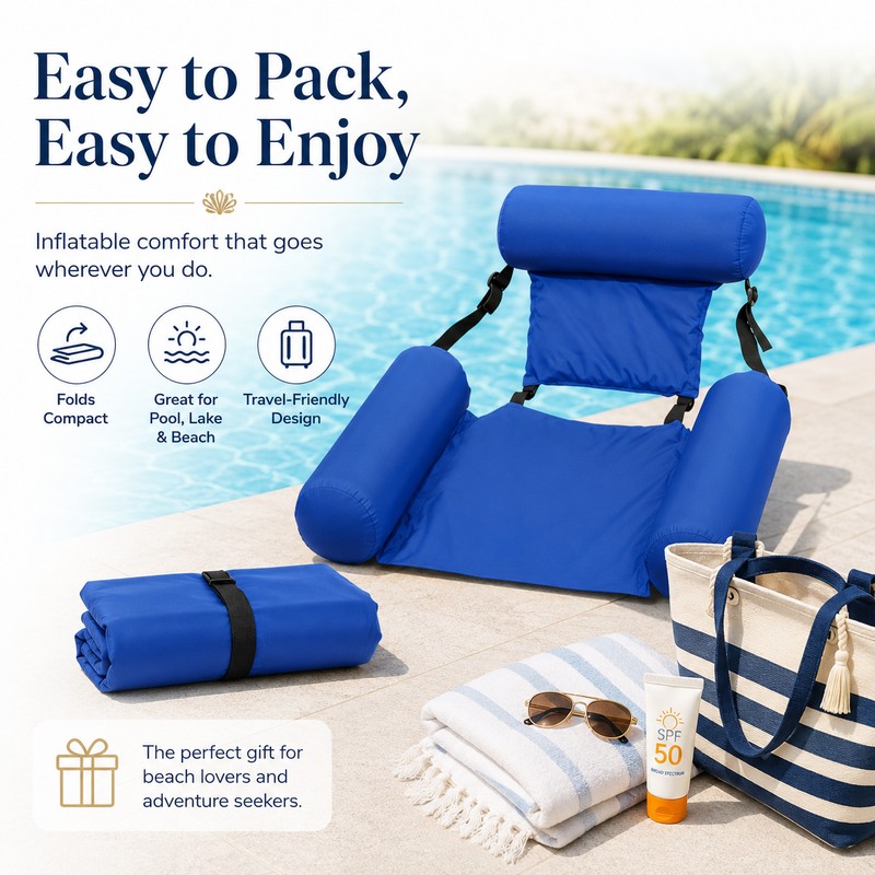 Inflatable Pool Hammock Float for Adults – Adjustable Water Lounge