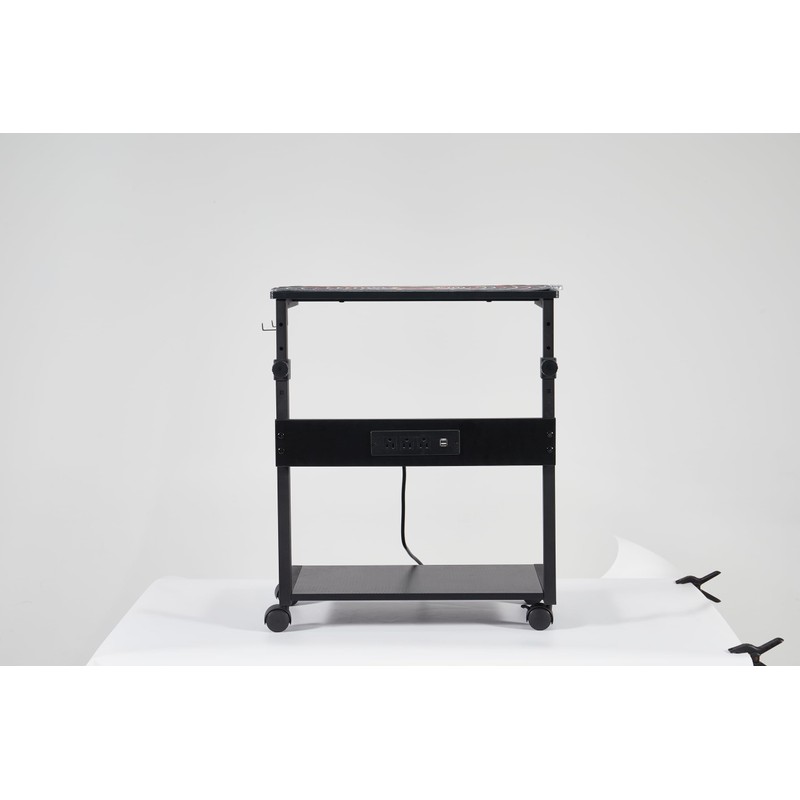 Height Adjustable Computer Tower Cart 2Tier Rolling Stand for Pc