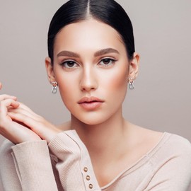 Double Heart Earrings Sterling Silver Stud Earrings for Women Drop Earrings Cute Earrings Silver Jewellery Birthday