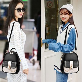 ANPTER Women Fashion Backpack Purse Mini Handbag Rucksack PU Leather Daypack Shoulder Bags Casual Schoolbags for Teenagers Girls Work School Travel (Women Backpack for Black)