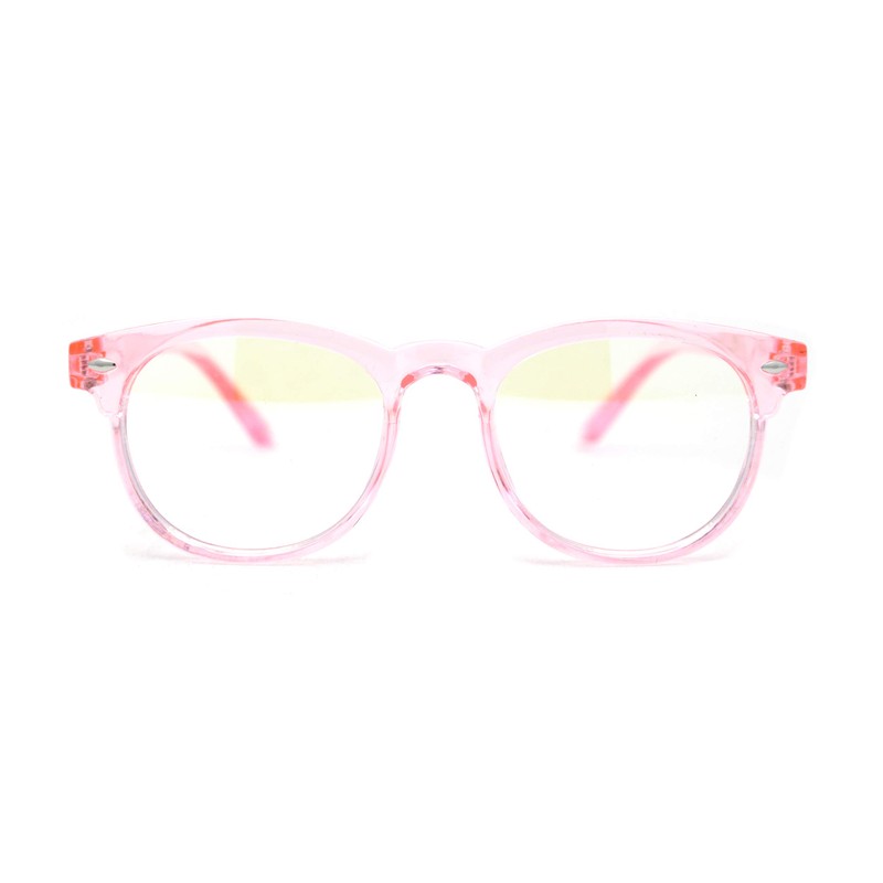 SA106 Kids Round Horn Rim Blue Light Blocking Computer Glasses