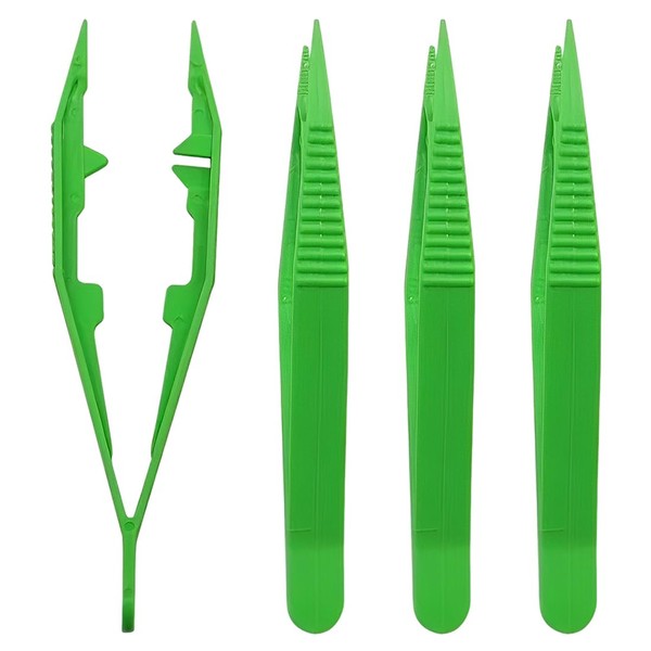 XUKZIMA 4 Pcs Plastic Tweezers for Feeding Reptiles,10cm Plastic Feeding