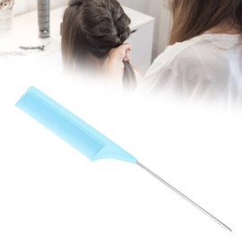 Professional Lat Tail Comb, Pin Tail Comb Steel Tail Comb Barber Rat Tail Comb for Women Hairdressing Thin Hair Styling Tools for Haircut and Hairdressing (Blue)